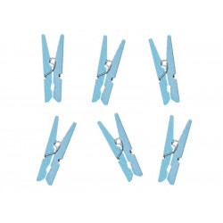 Mini clip decorative, light blue 3cm - 20pcs