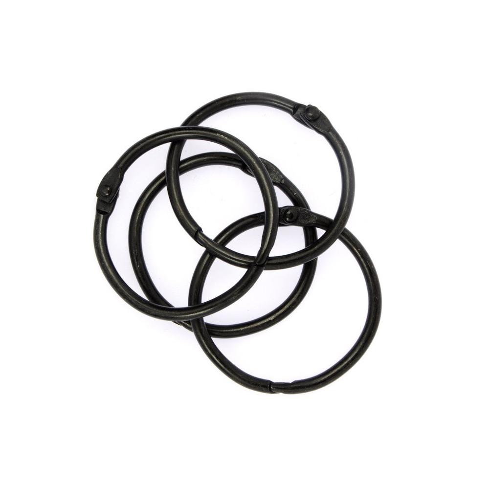 Metal Rings - black, 32 mm, 4 pcs