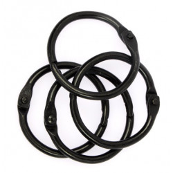Metal Rings - black, 25 mm, 4 pcs