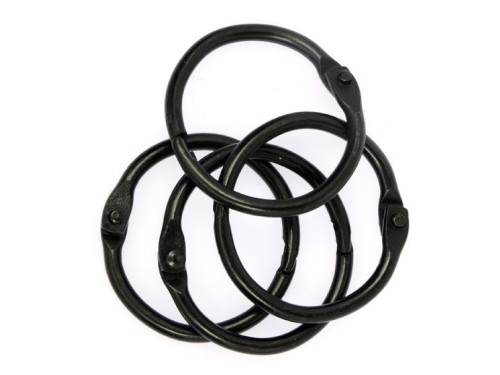 Metal Rings - black, 25 mm, 4 pcs