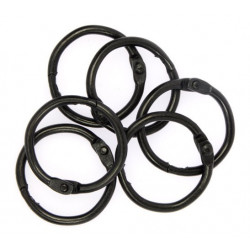 Metal Rings - black, 19 mm, 6 pcs