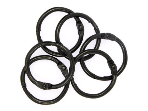 Metal Rings - black, 19 mm, 6 pcs