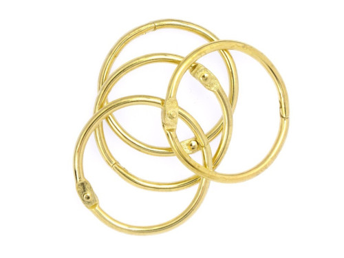 Kółka do albumów metalowe, zamykane - Simply Crafting - złote, 32 mm, 4 szt.