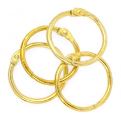 Metal Rings - gold, 25 mm, 4 pcs