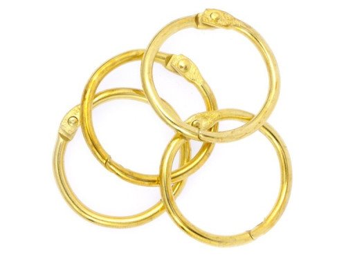 Metal Rings - gold, 25 mm, 4 pcs