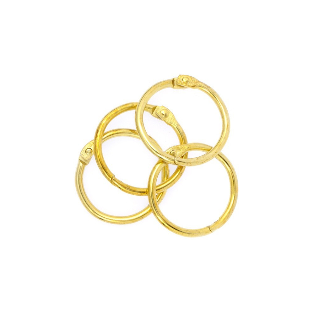 Metal Rings - gold, 25 mm, 4 pcs