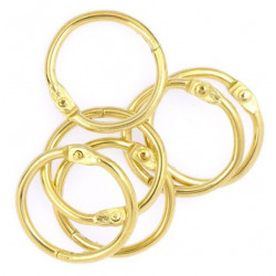 Metal Rings - gold, 19 mm, 6 pcs