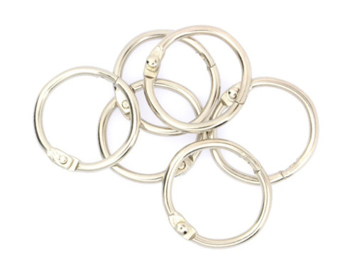 Metal Rings - silver, 19 mm, 6 pcs