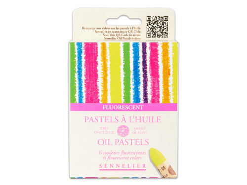 Set of Fluorescent Artist' Oil Pastels - Sennelier - 6 pcs.