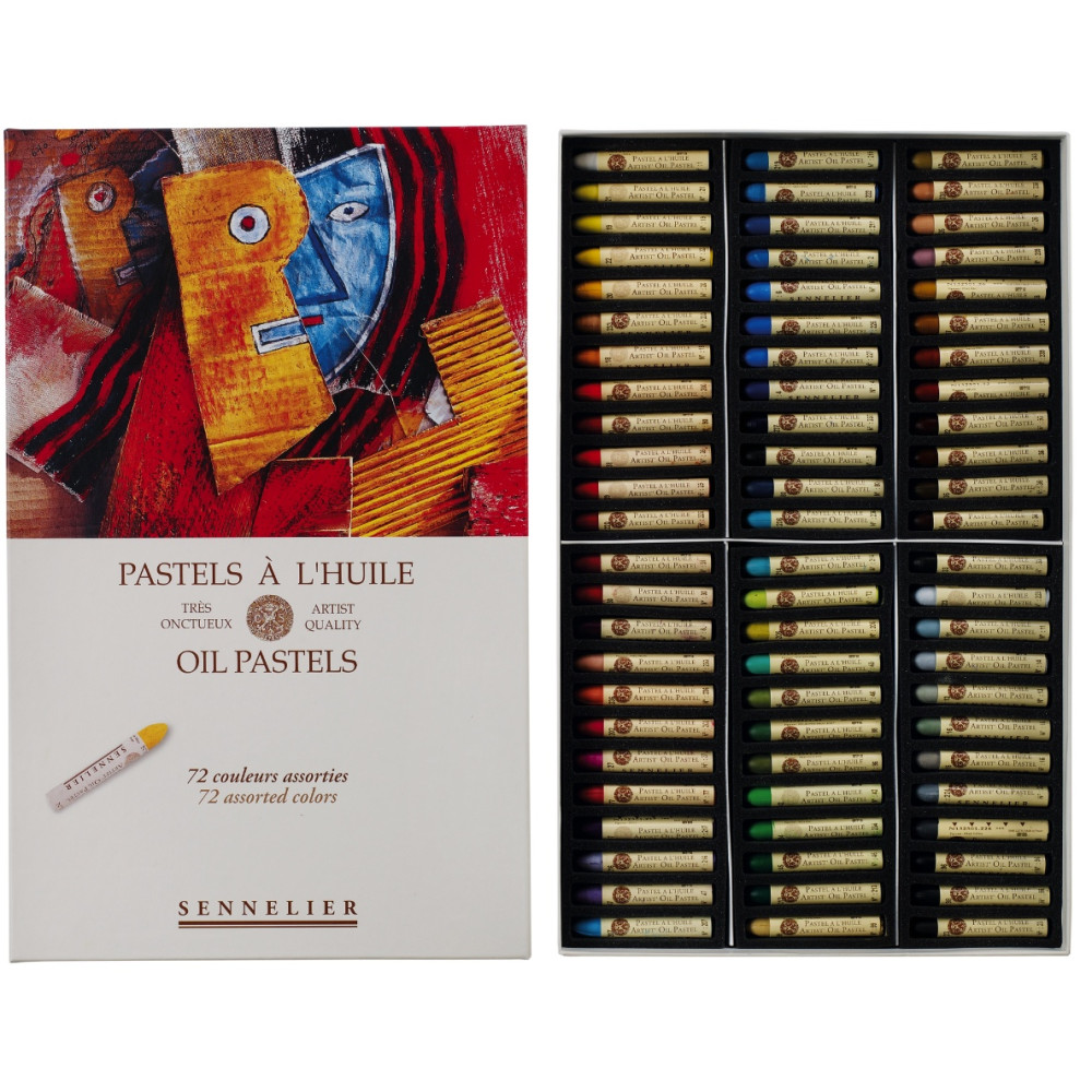 Set of Assorted Colors Artist' Oil Pastels - Sennelier - 72 pcs.