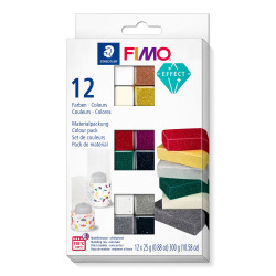Zestaw masy termoutwardzalnej Fimo Effect - Staedtler - 12 kolorów x 25 g