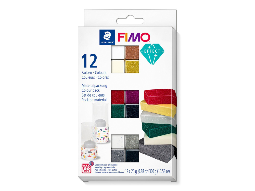 Zestaw masy termoutwardzalnej Fimo Effect - Staedtler - 12 kolorów x 25 g
