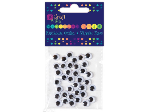 Wiggle eyes - round, 8 mm, 36 pcs.
