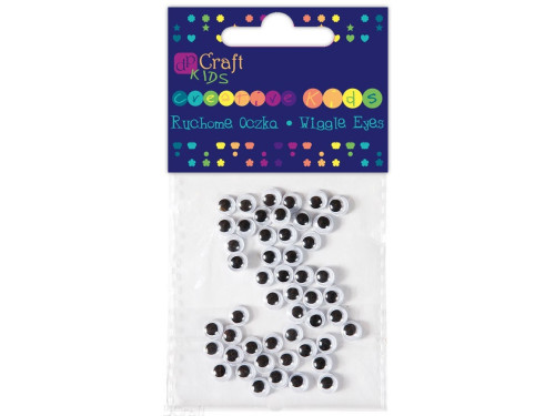 Wiggle eyes - round, 6 mm, 50 pcs.