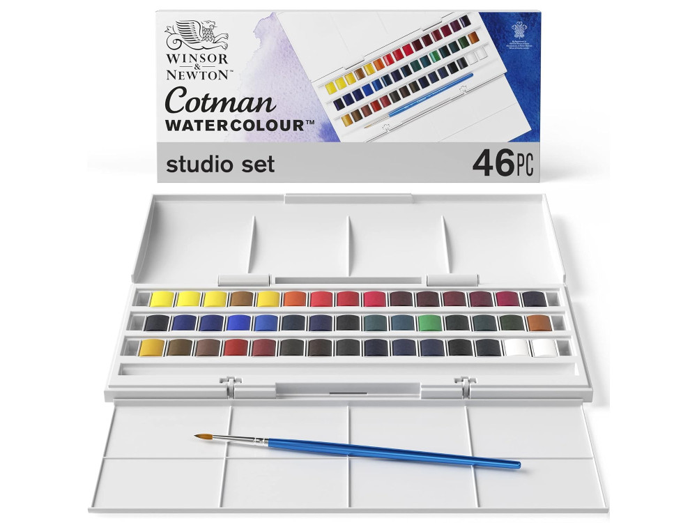 Zestaw farb akwarelowych Cotman Studio - Winsor & Newton - 45 szt.
