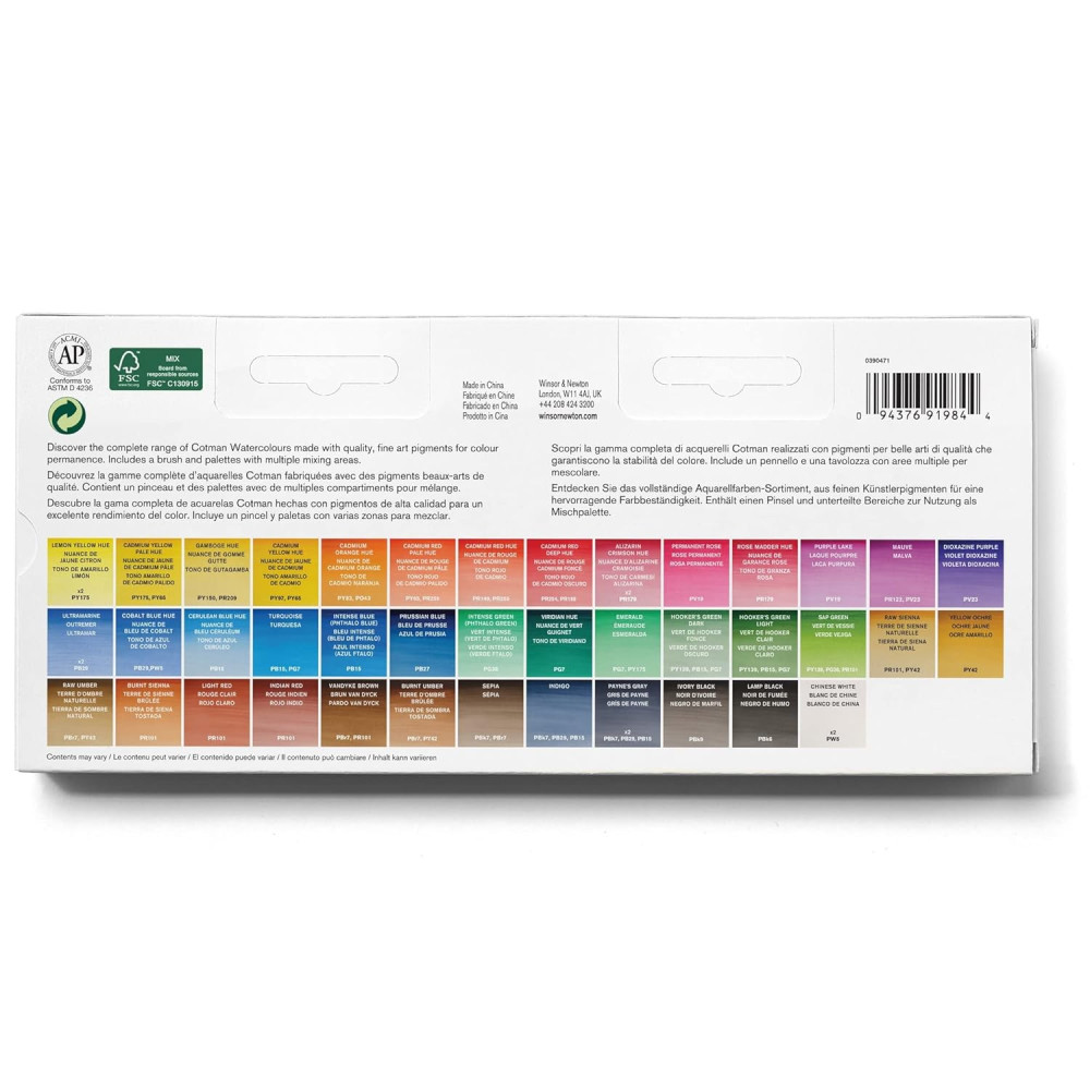 Zestaw farb akwarelowych Cotman Studio - Winsor & Newton - 45 szt.