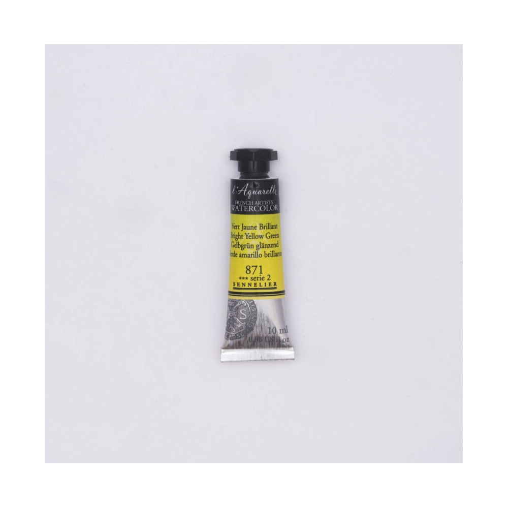 Farba akwarelowa l’Aquarelle - Sennelier - 871, Bright Yellow Green, 10 ml