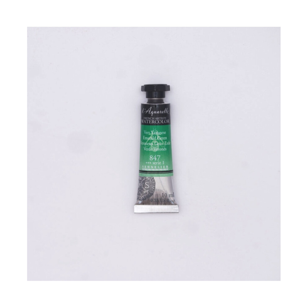 Farba akwarelowa l’Aquarelle - Sennelier - 847, Emerald Green, 10 ml
