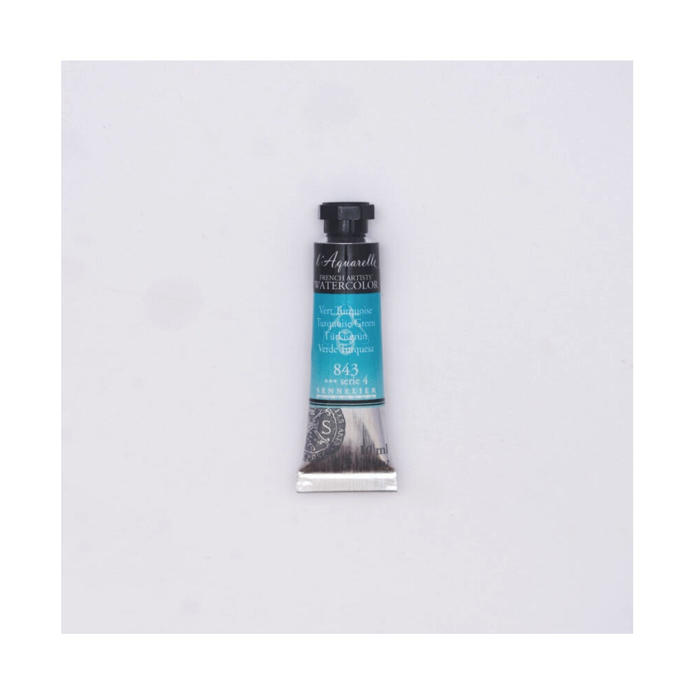 Farba akwarelowa l’Aquarelle - Sennelier - 843, Turquoise Green, 10 ml