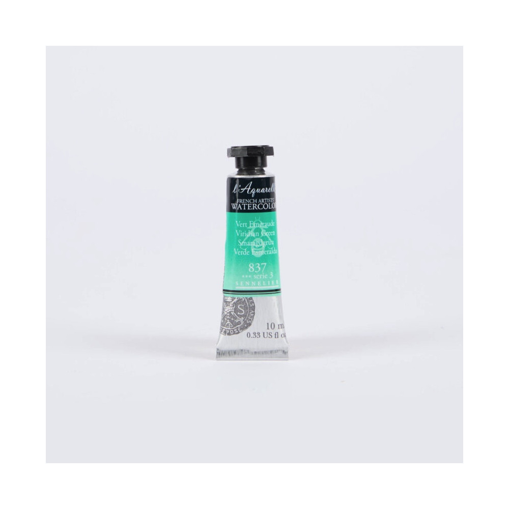 l’Aquarelle watercolor paint - Sennelier - 837, Viridian Green, 10 ml