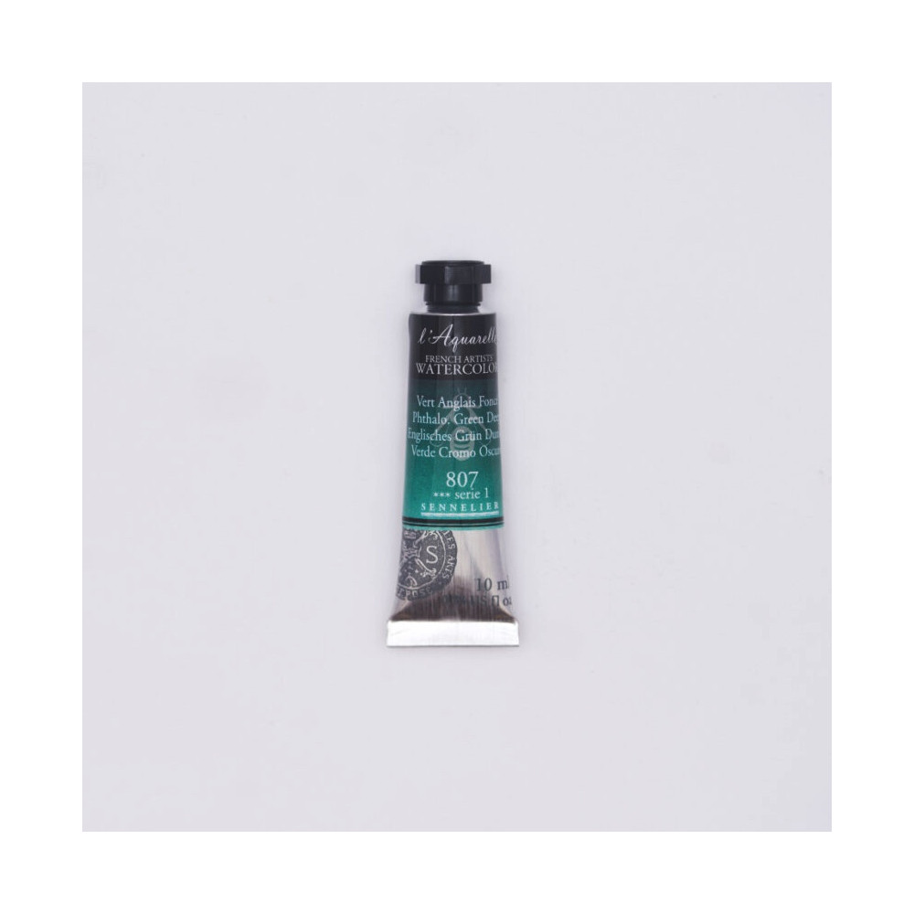 Farba akwarelowa l’Aquarelle - Sennelier - 807, Phthalo Green Deep, 10 ml