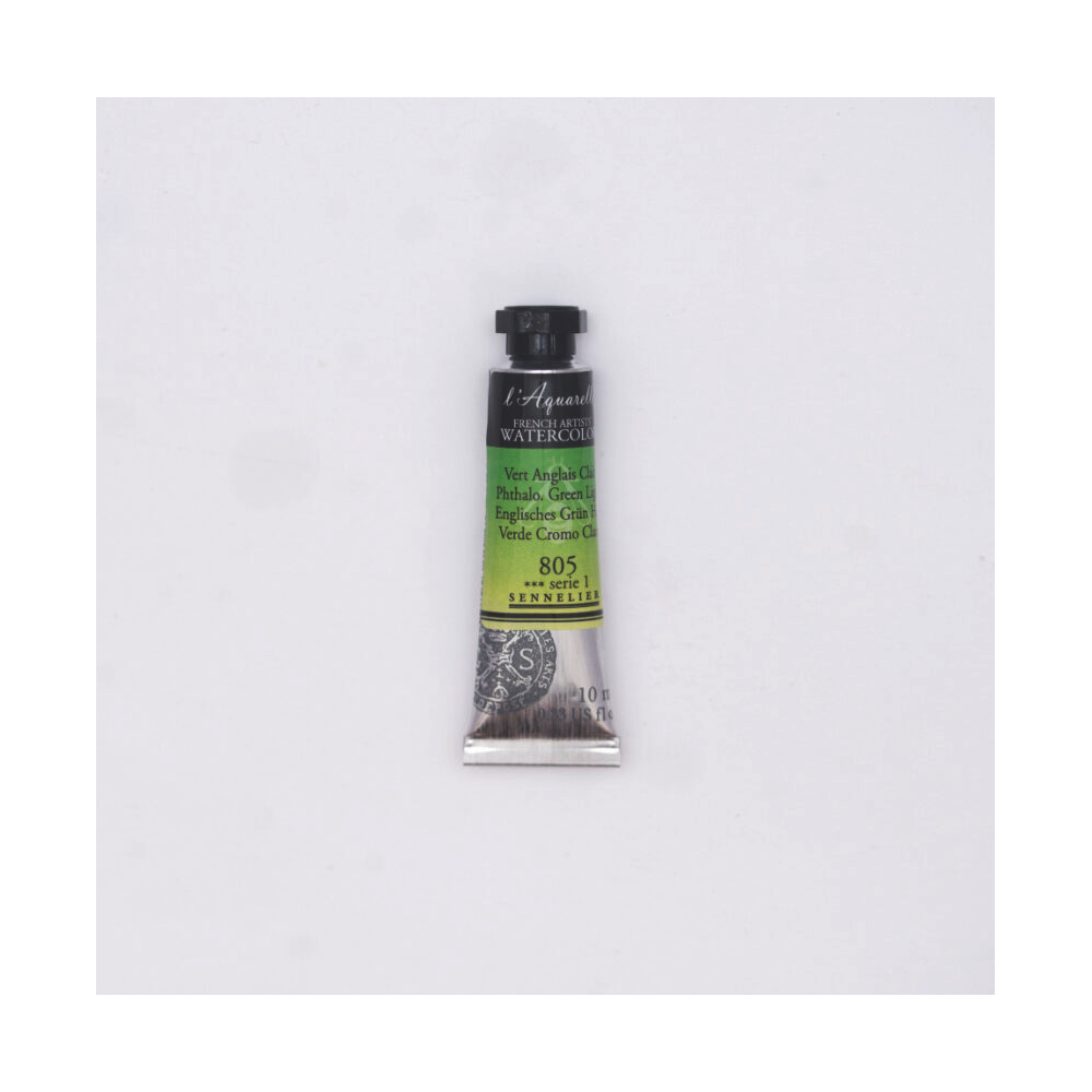 Farba akwarelowa l’Aquarelle - Sennelier - 805, Phthalo Green Light, 10 ml