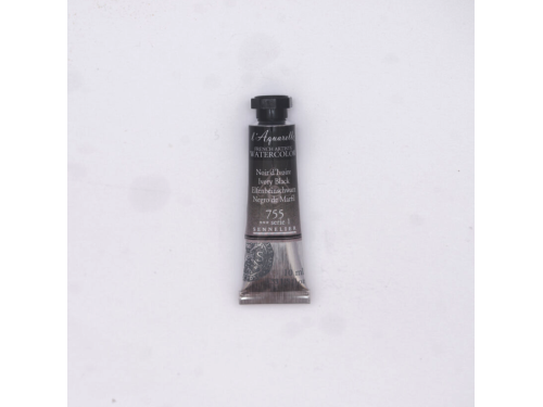Farba akwarelowa l’Aquarelle - Sennelier - 755, Ivory Black, 10 ml