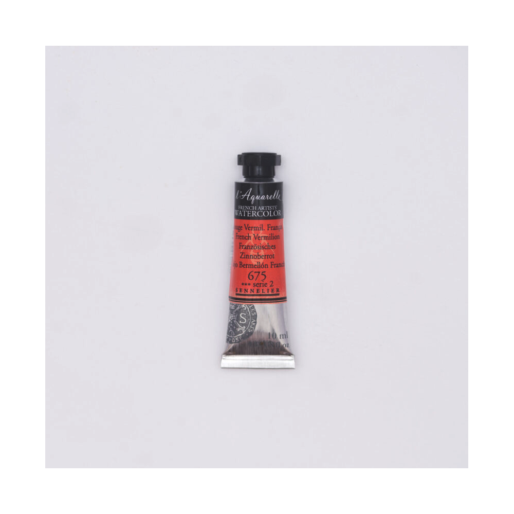 Farba akwarelowa l’Aquarelle - Sennelier - 675, French Vermilion, 10 ml