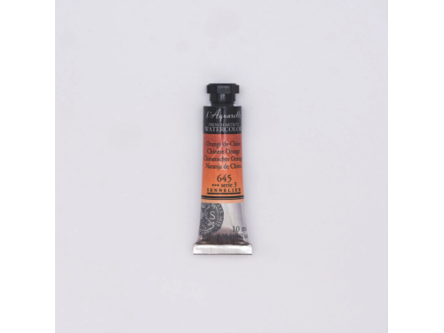 l’Aquarelle watercolor paint - Sennelier - 645, Chinese Orange, 10 ml