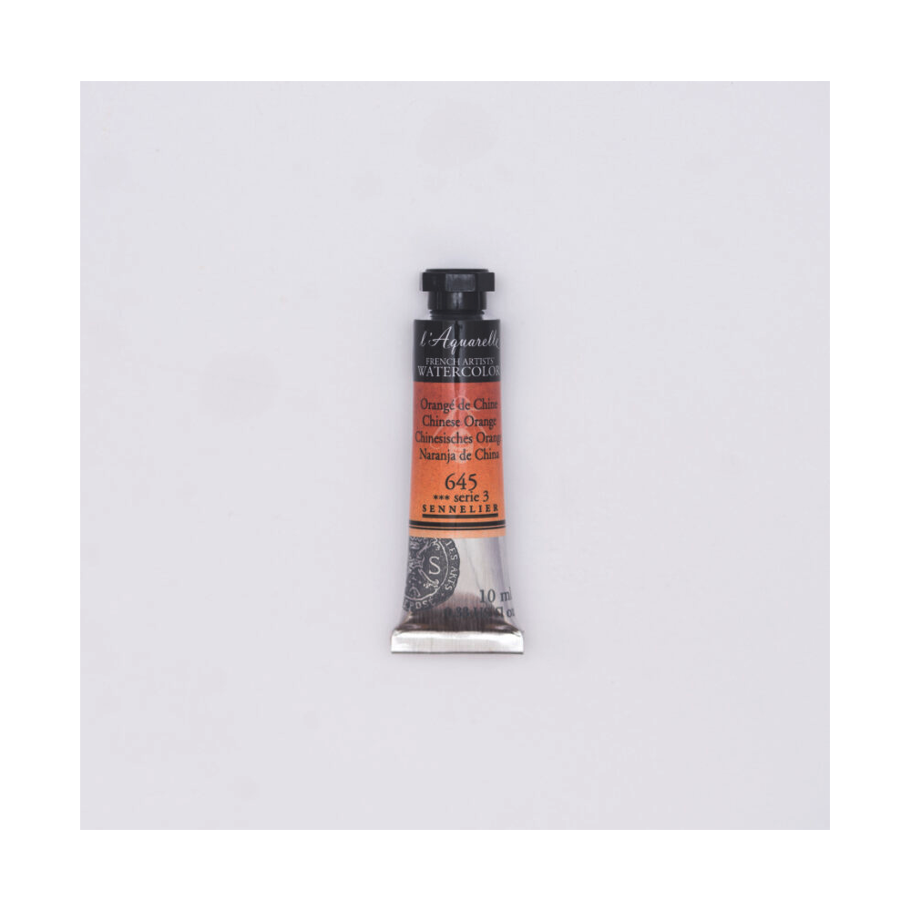 Farba akwarelowa l’Aquarelle - Sennelier - 645, Chinese Orange, 10 ml