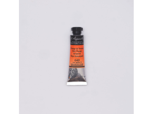 l’Aquarelle watercolor paint - Sennelier - 640, Red Orange, 10 ml