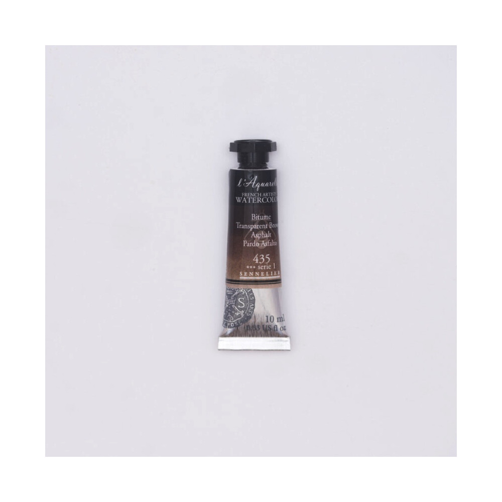 l’Aquarelle watercolor paint - Sennelier - 435, Transparent Brown, 10 ml