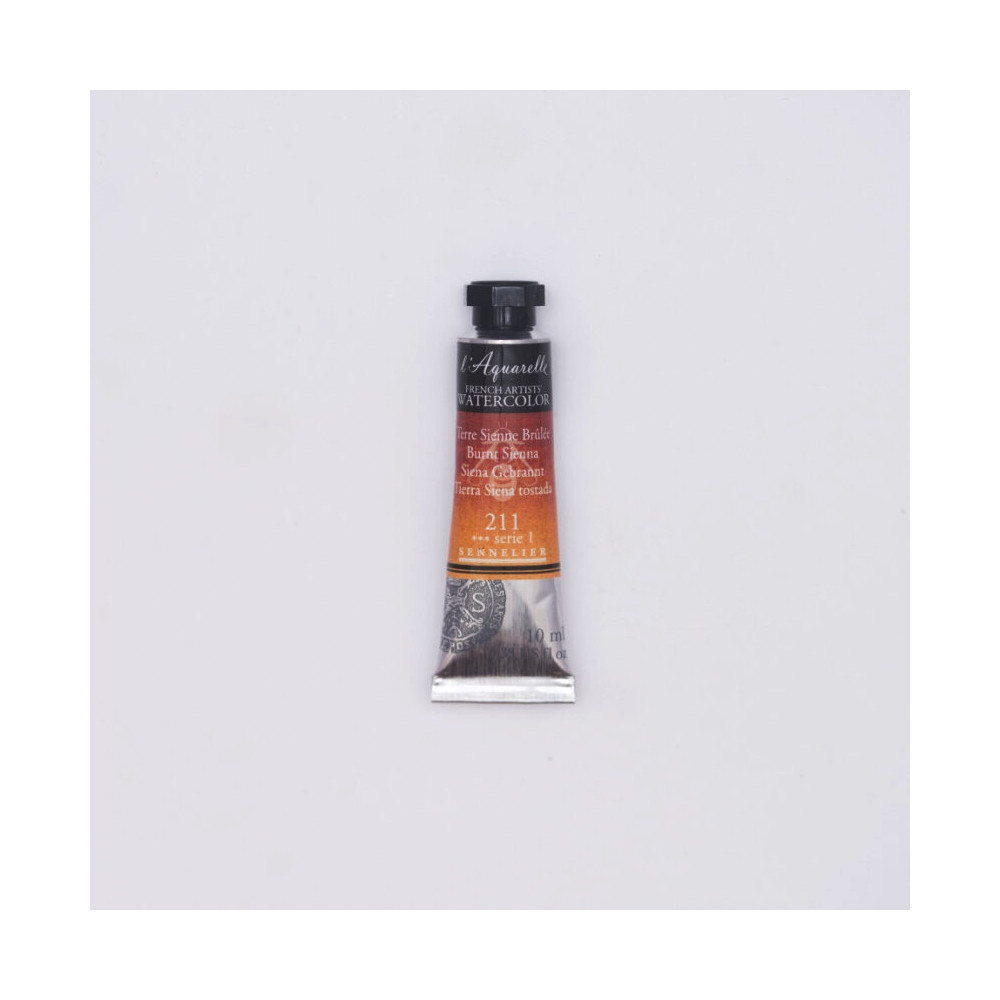 Farba akwarelowa l’Aquarelle - Sennelier - 211, Burnt Sienna, 10 ml