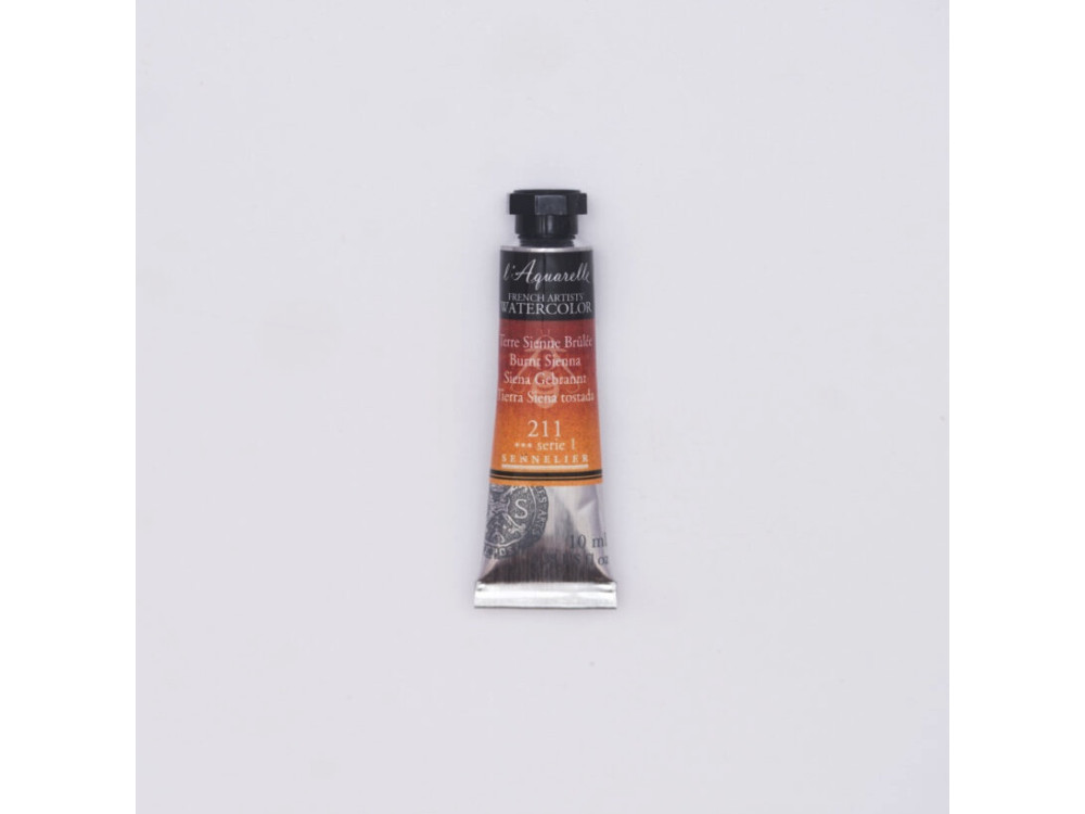 Farba akwarelowa l’Aquarelle - Sennelier - 211, Burnt Sienna, 10 ml