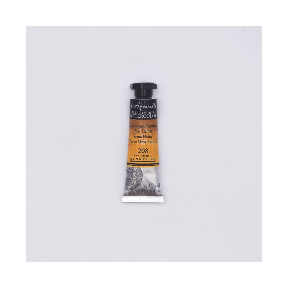 l’Aquarelle watercolor paint - Sennelier - 208, Raw Sienna, 10 ml