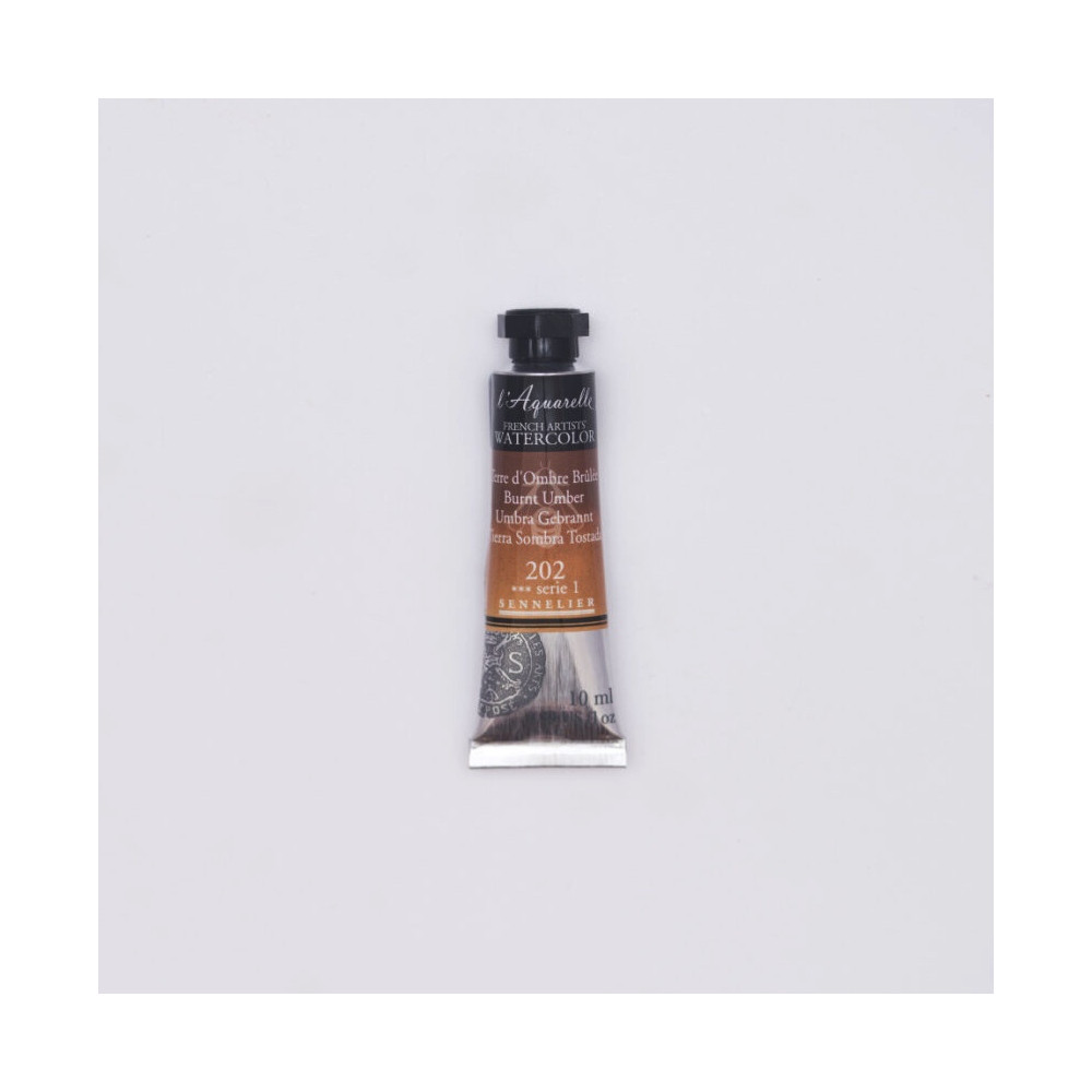 l’Aquarelle watercolor paint - Sennelier - 202, Burnt Umber, 10 ml