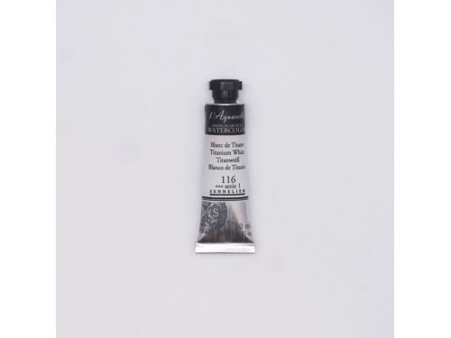 l’Aquarelle watercolor paint - Sennelier - 116, Titanium White, 10 ml