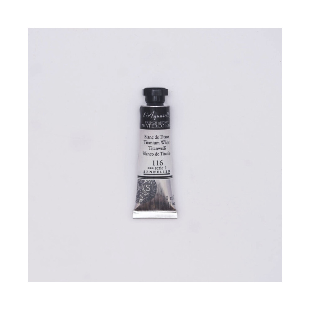 Farba akwarelowa l’Aquarelle - Sennelier - 116, Titanium White, 10 ml