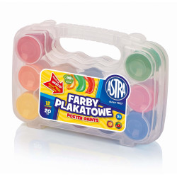 Farby plakatowe w walizce - Astra - 12 kolorów x 20 ml