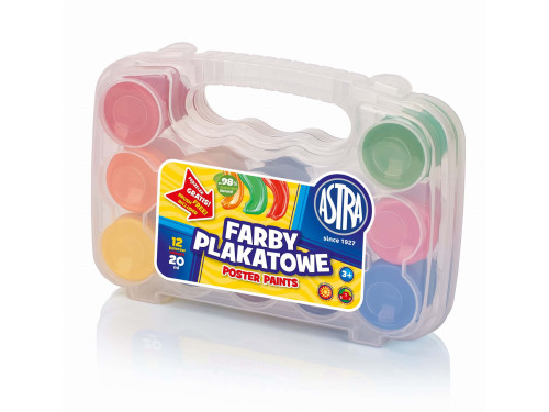 Farby plakatowe w walizce - Astra - 12 kolorów x 20 ml