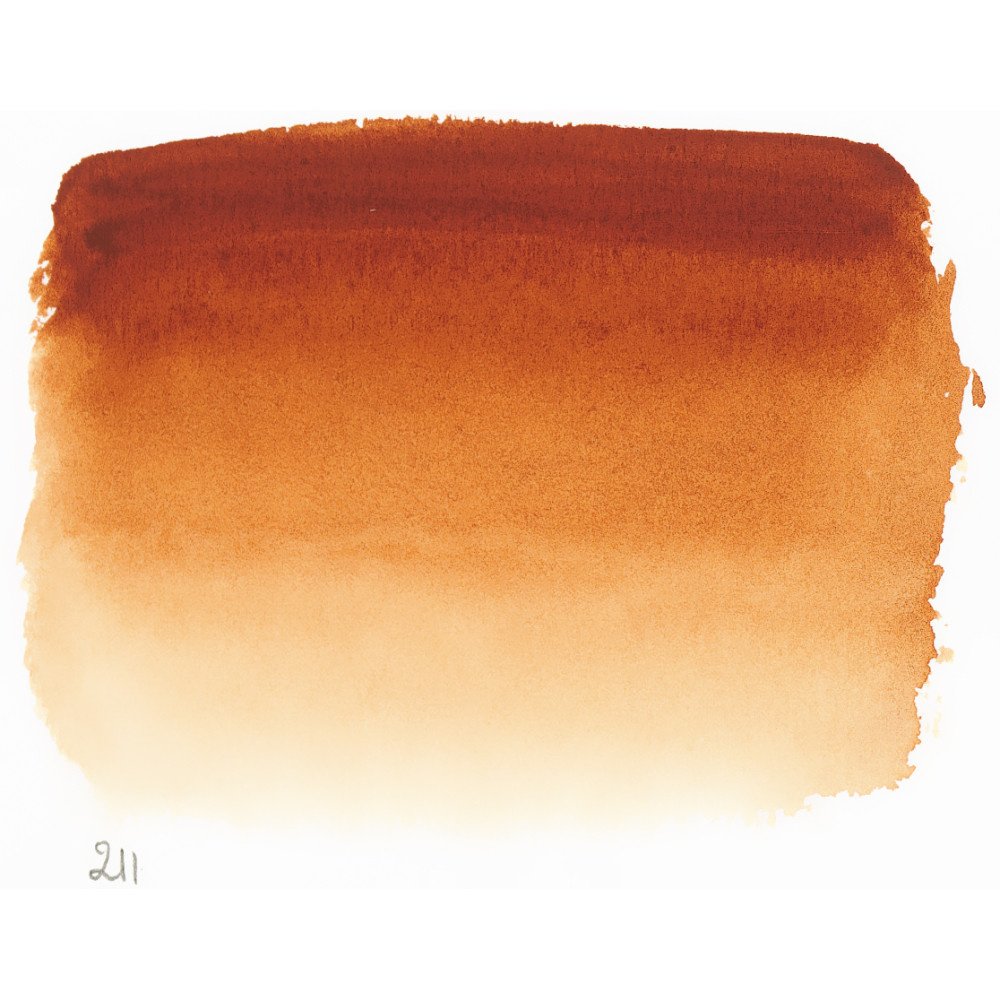 l’Aquarelle watercolor paint half pan - Sennelier - 211, Burnt Sienna