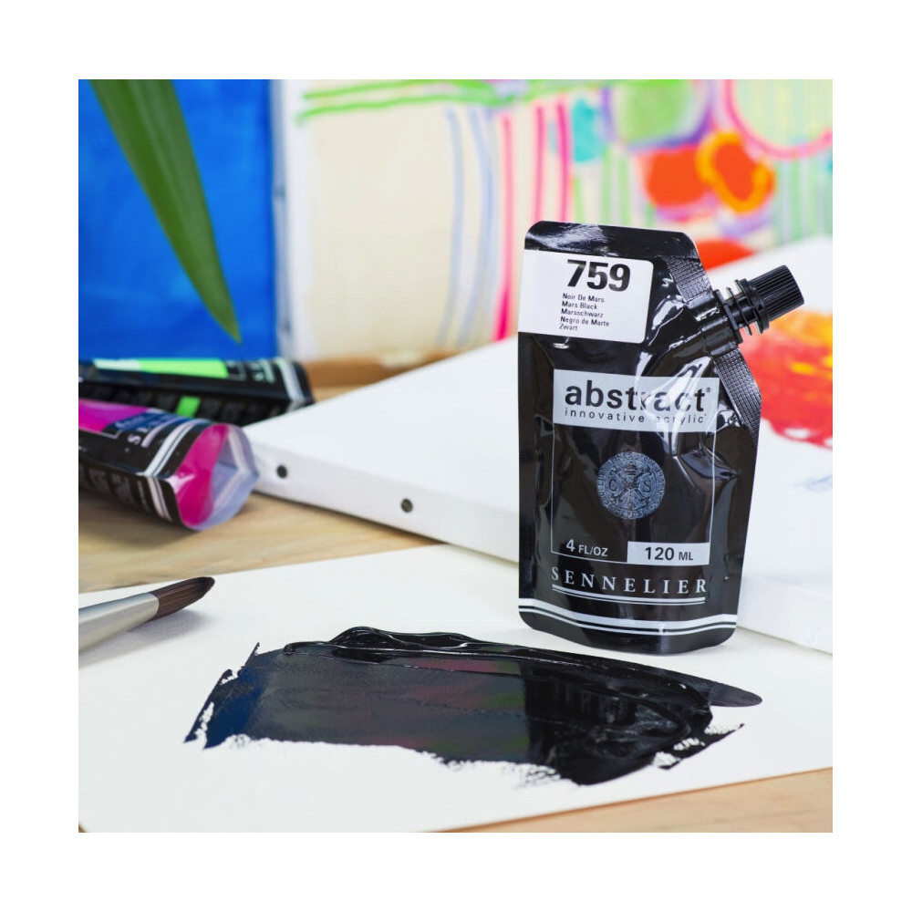 Abstract acrylic paint - Sennelier - 759, Mars Black, 120 ml