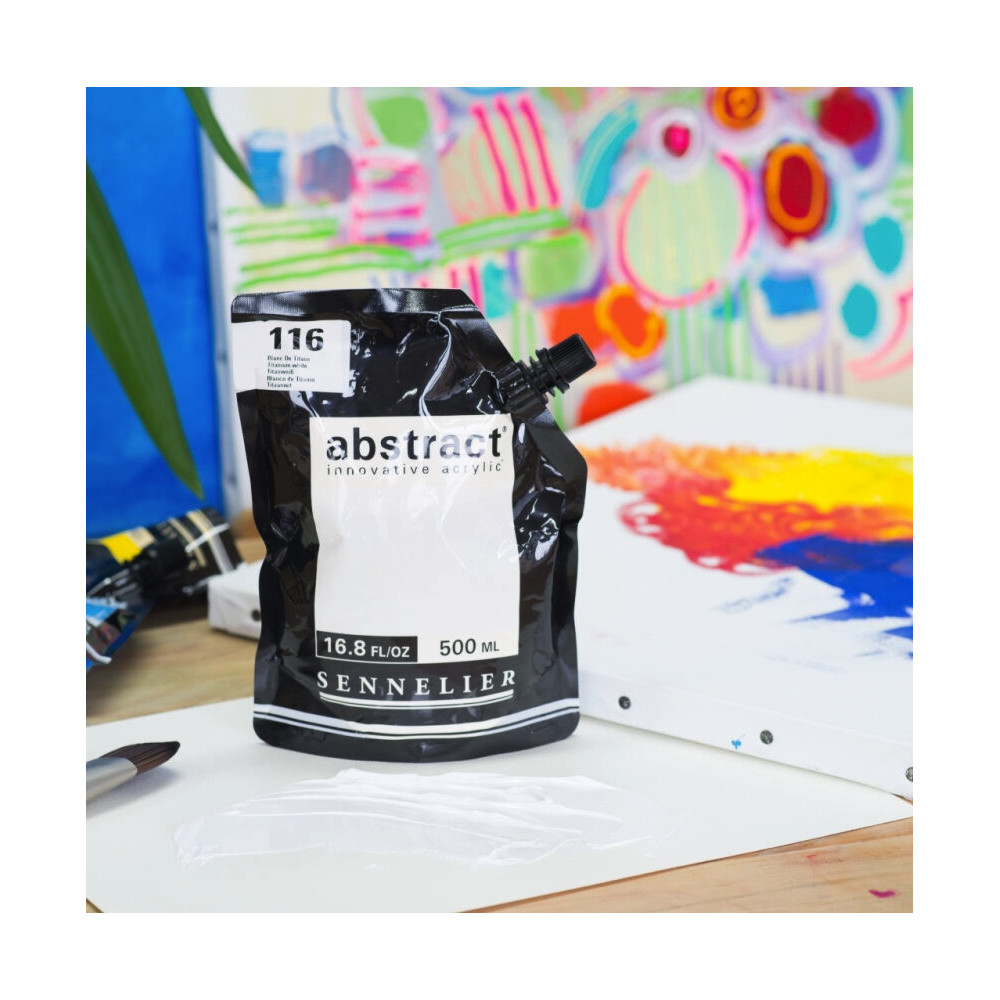 Farba akrylowa Abstract - Sennelier - 116, Titanium White, 500 ml