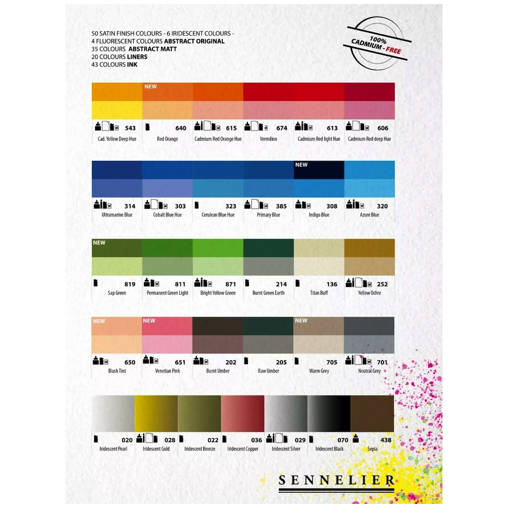 Set of Abstract acrylic paints - Sennelier - 4 x 40 ml