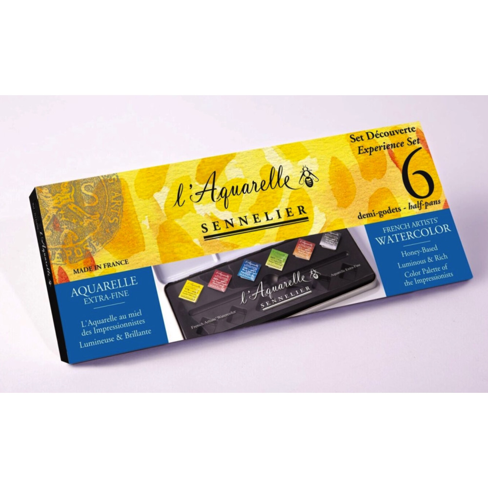Set of l'Aquarelle Experience watercolor half-pans - Sennelier - 6 pcs.