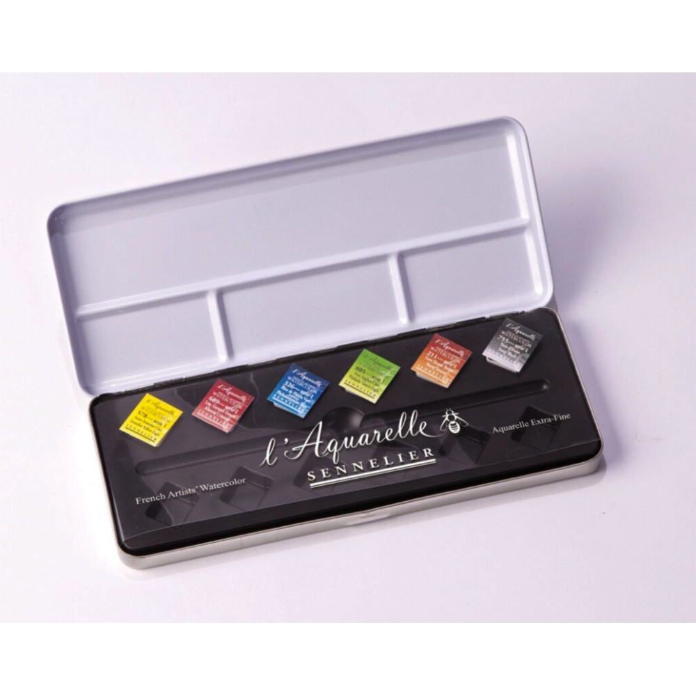 Set of l'Aquarelle Experience watercolor half-pans - Sennelier - 6 pcs.