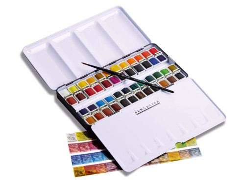 Set of l'Aquarelle watercolor half-pans - Sennelier - 48 pcs.