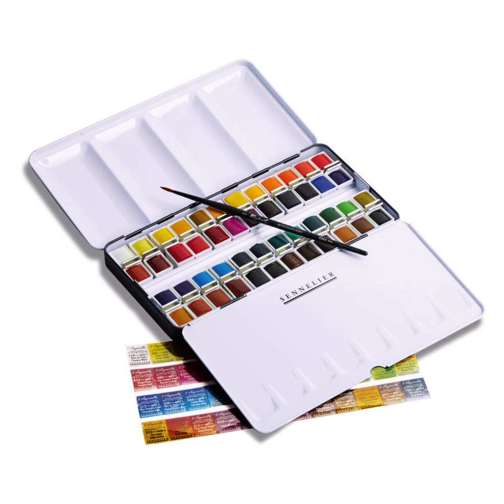 Zestaw akwareli w półkostkach l'Aquarelle - Sennelier - 48 szt.