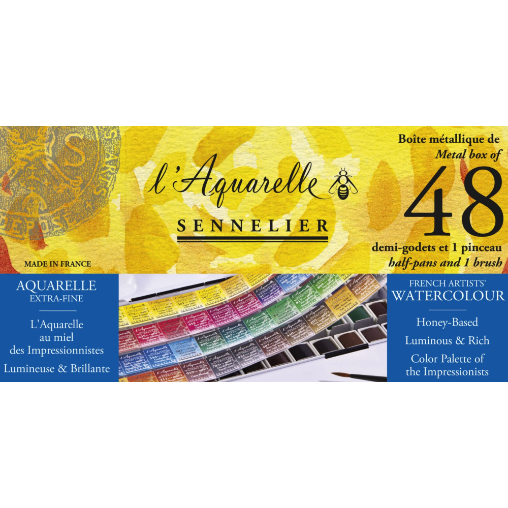 Zestaw akwareli w półkostkach l'Aquarelle - Sennelier - 48 szt.