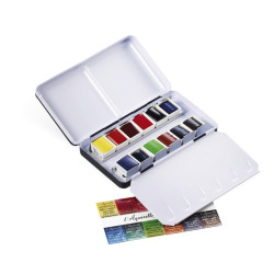 Set of l'Aquarelle watercolor half-pans - Sennelier - 12 pcs.